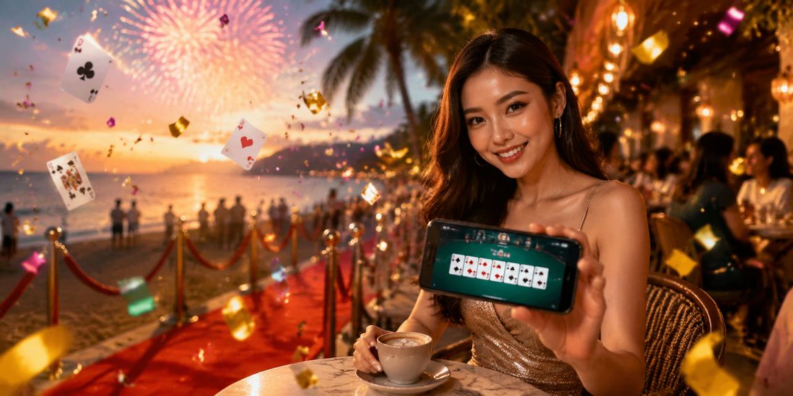 Pemain Penang bermain rummy dalam suasana Melayu tradisional